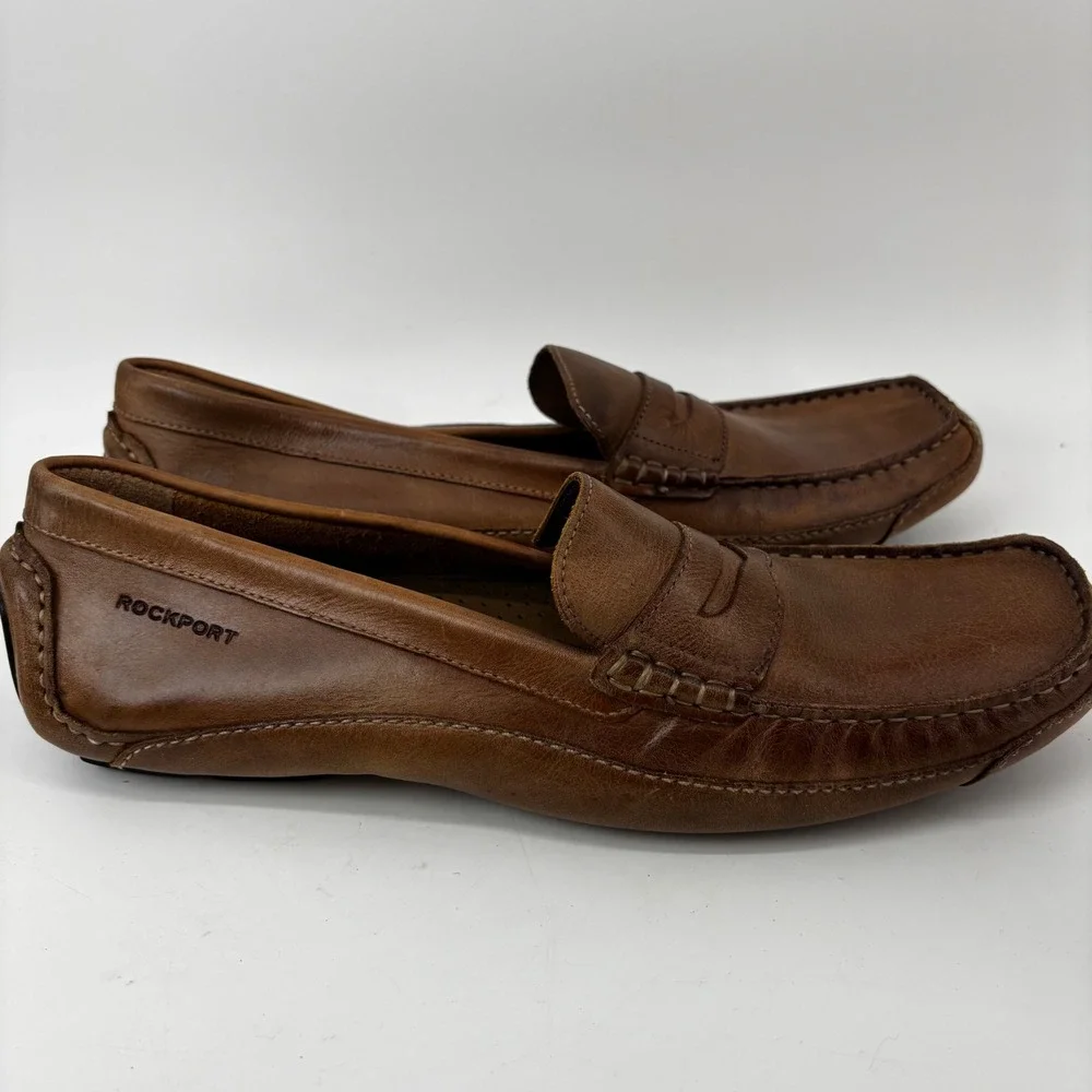 Rockport Mens Bennett Lane 3 Penny Loafer Brown Leather M76492 Size 12 M
